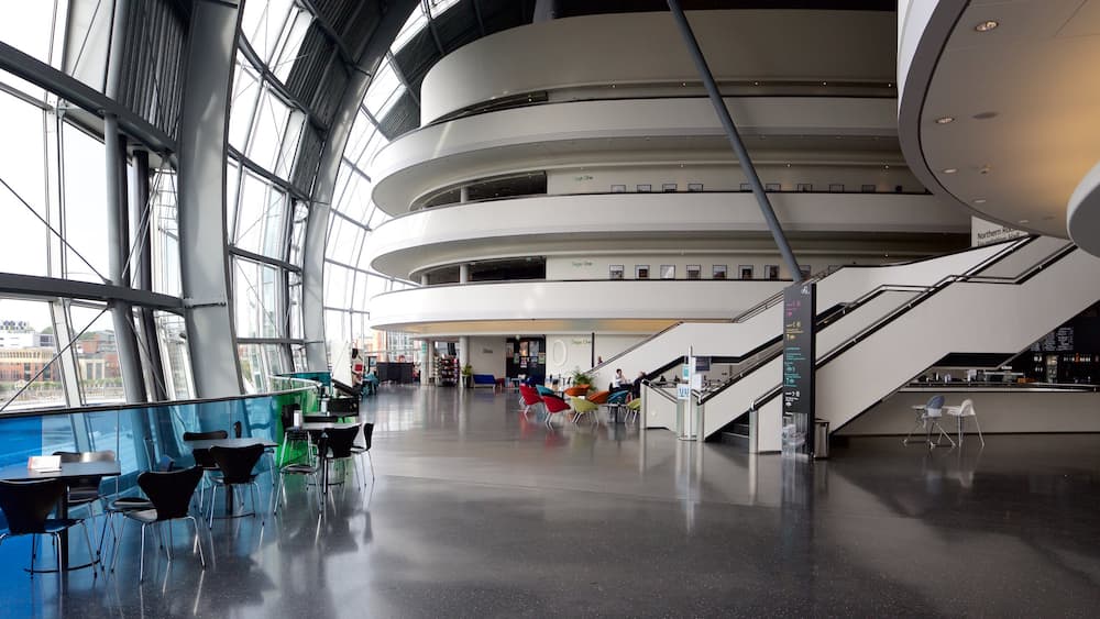 Sage Gateshead which includes theatre scenes and interior views