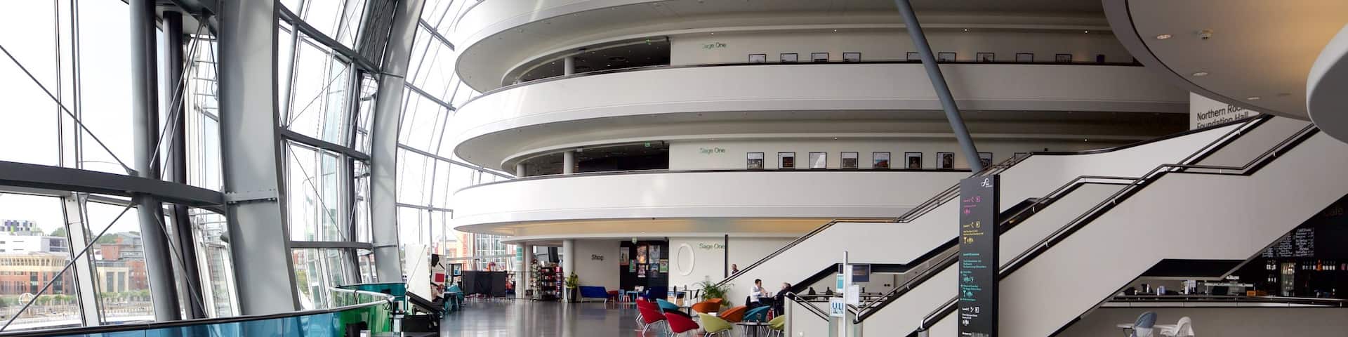 Sage Gateshead which includes interior views and theater scenes