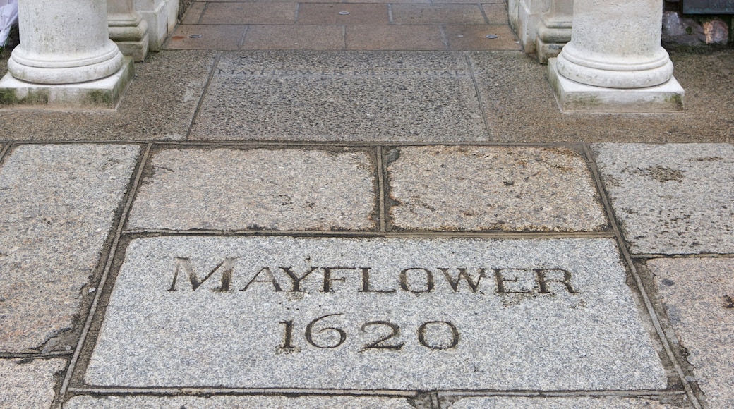 Mayflower Steps featuring signage