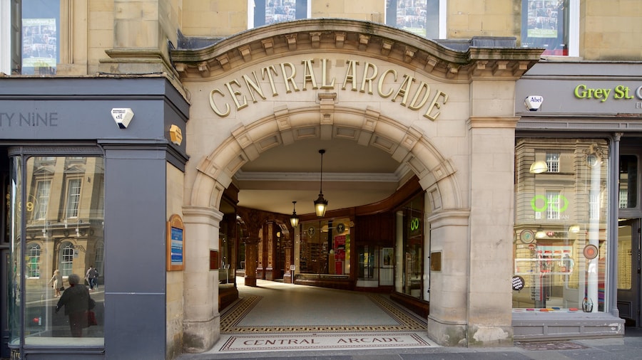 Central Arcade which includes shopping and signage