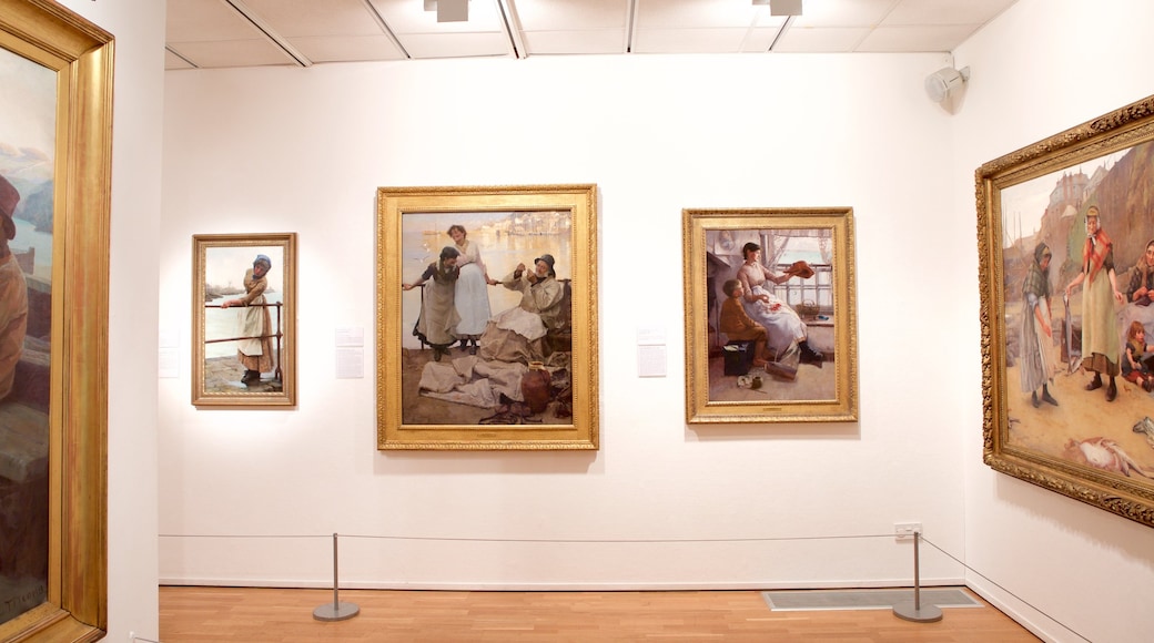 Penlee House Gallery and Museum showing interior views