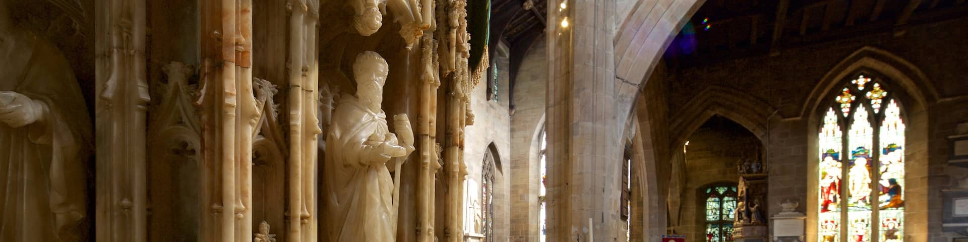 Newcastle-upon-Tyne St. Nicholas\' Cathedral featuring religious elements, interior views and a church or cathedral