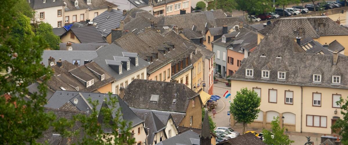 Vianden which includes a small town or village