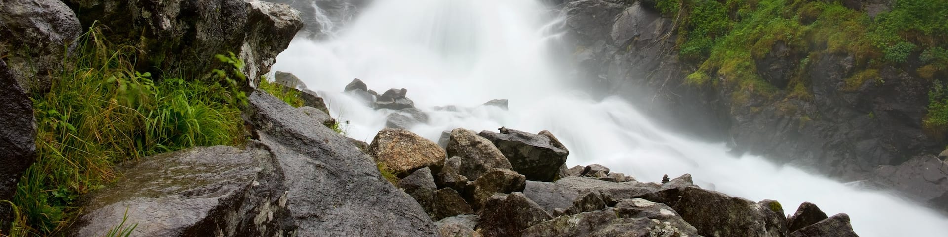 Bergen featuring rapids and a cascade