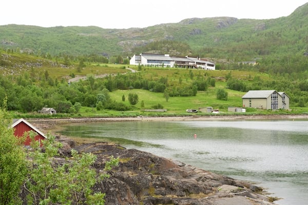 Alta Museum featuring a small town or village, a lake or waterhole and forest scenes