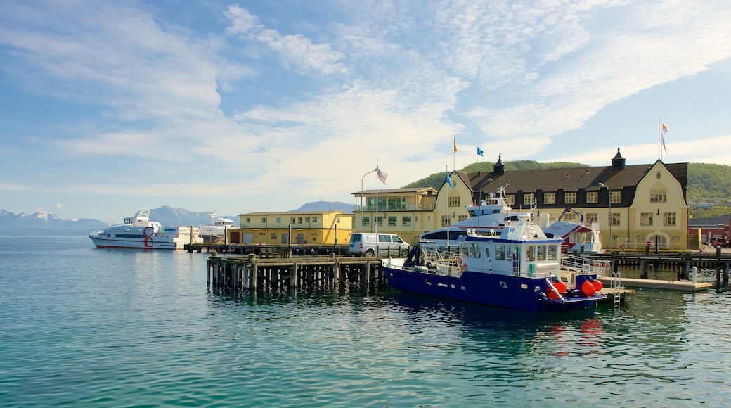 Harstad featuring boating, a marina and a coastal town