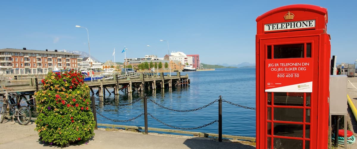 Harstad featuring general coastal views and a coastal town