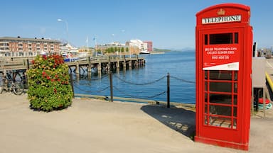 Harstad which includes a coastal town and general coastal views