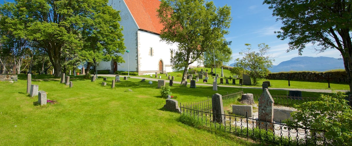 Trondenes Church featuring a cemetery and a church or cathedral