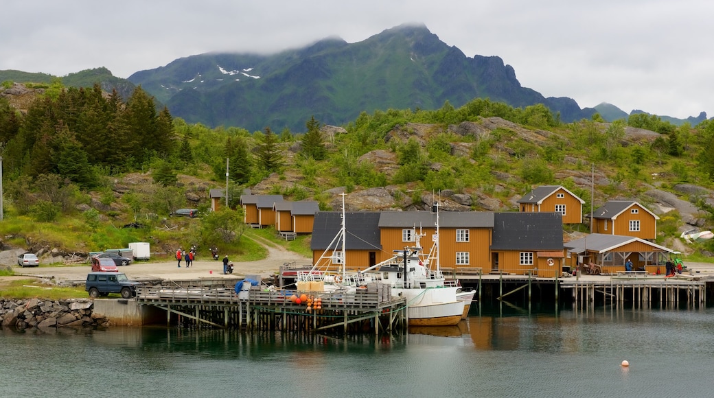 Stamsund which includes a small town or village and boating