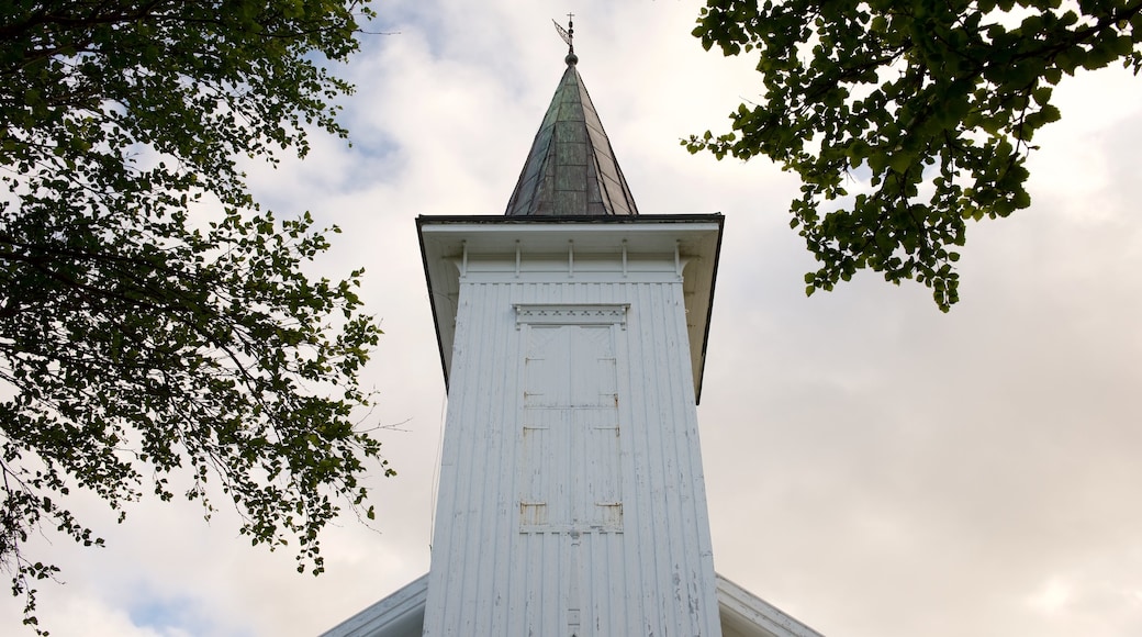 Kvalsund Church showing religious elements and a church or cathedral