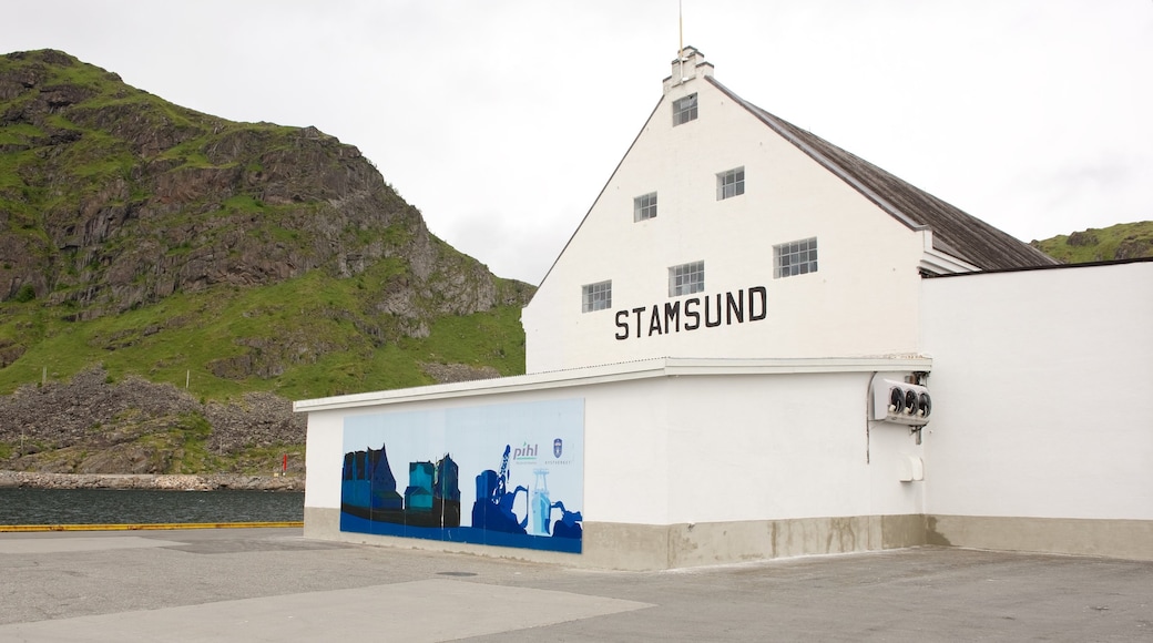 Hurtigruten Ferry Terminal Stamsund which includes signage