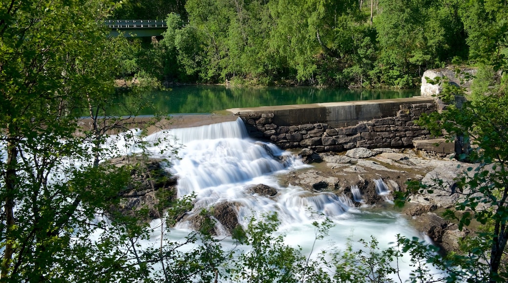 Bardufossen Waterfall showing rapids