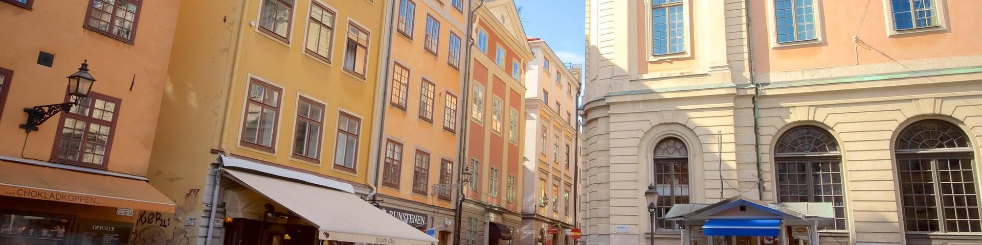 Stortorget which includes street scenes