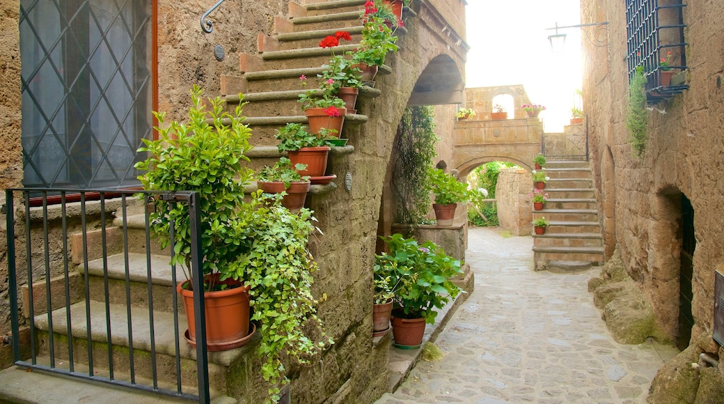 Bagnoregio ofreciendo flores