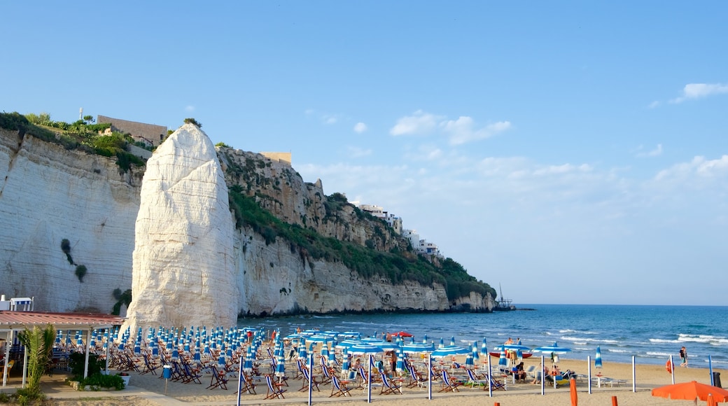 Pizzomuou showing a beach and rugged coastline