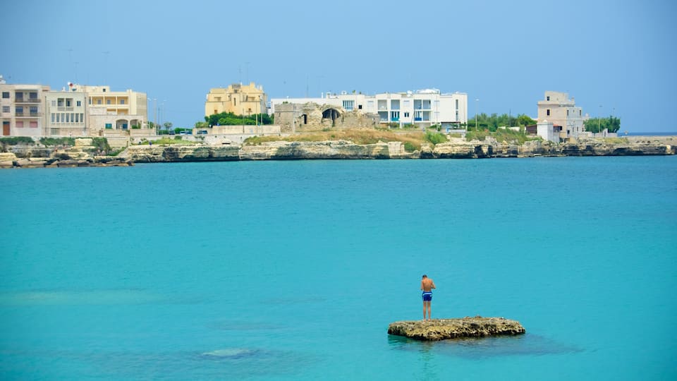 Otranto Waterfront showing island views, general coastal views and a city