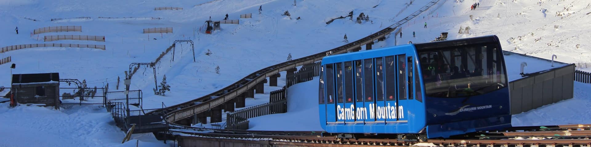 Cairngorm Ski Resort featuring railway items and snow