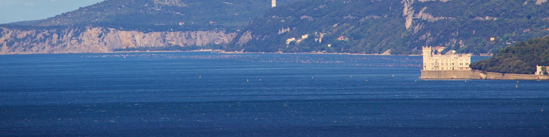 Miramare Castle showing general coastal views