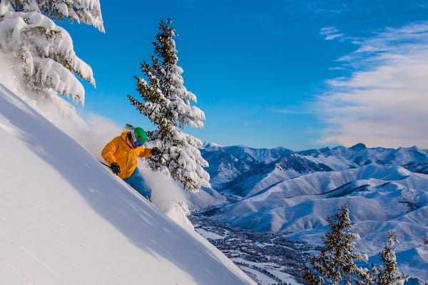 Sun Valley Ski Resort das einen Schnee, Skifahren und Berge