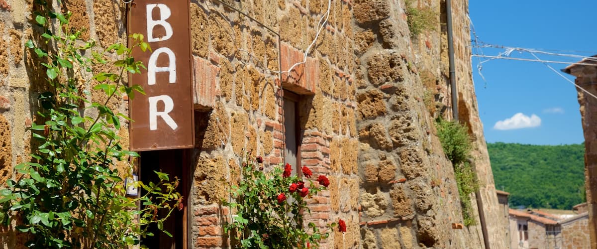 Sovana featuring heritage architecture and signage