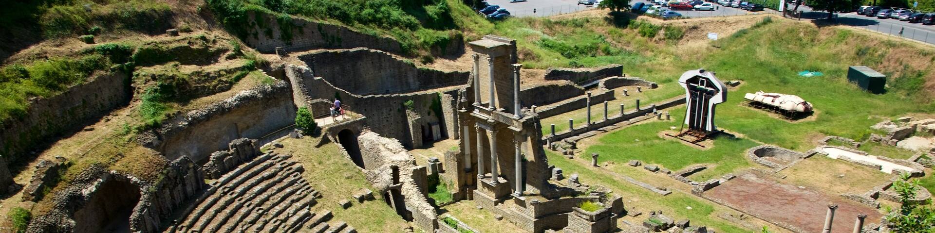 Roman Theatre featuring heritage elements, building ruins and theater scenes