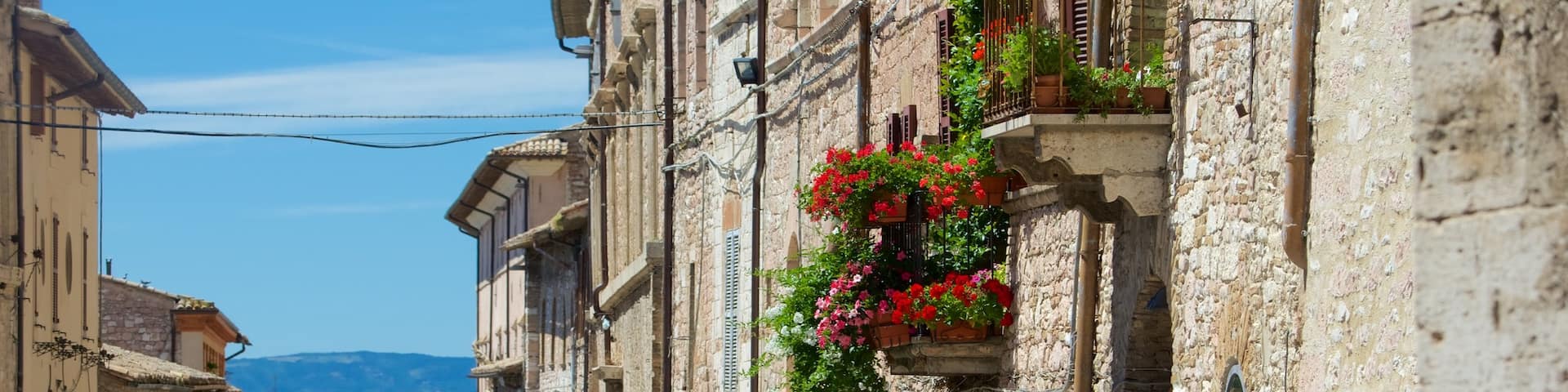 Via San Francesco featuring a coastal town, flowers and a small town or village