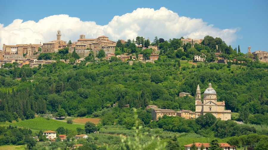 Montepulciano showing a city, heritage architecture and landscape views
