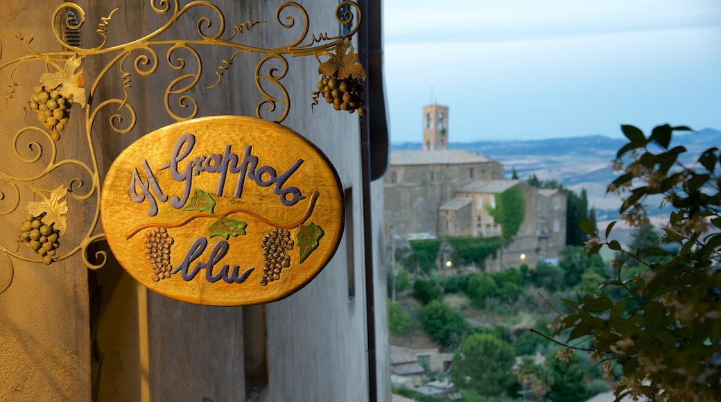 Montalcino featuring signage