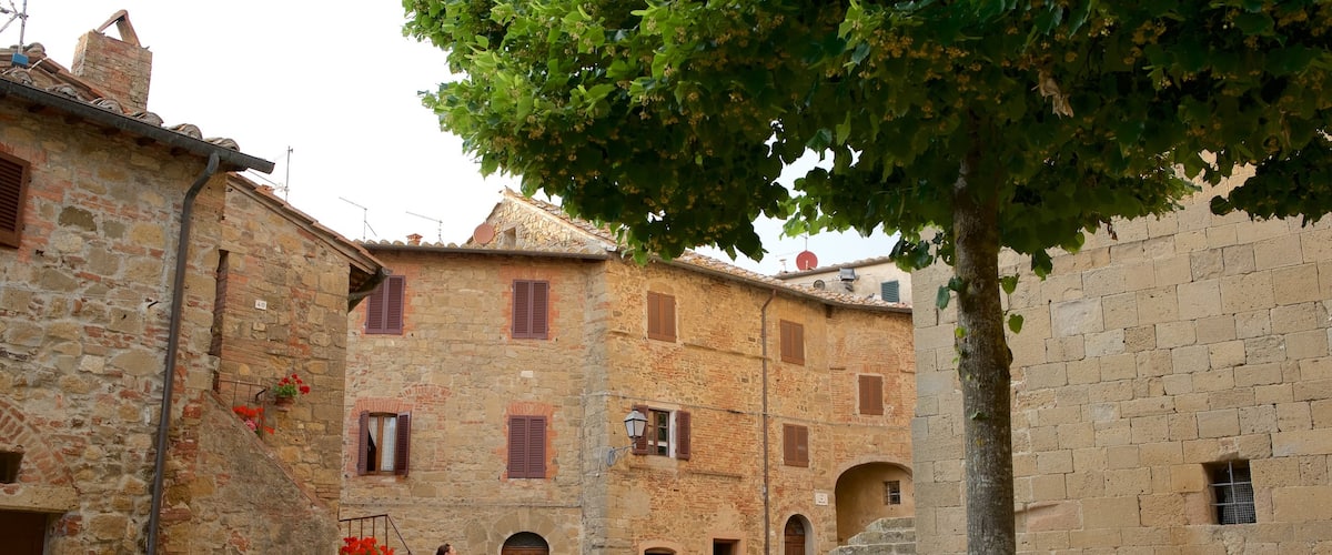 Monticchiello featuring a small town or village and heritage architecture as well as an individual femail