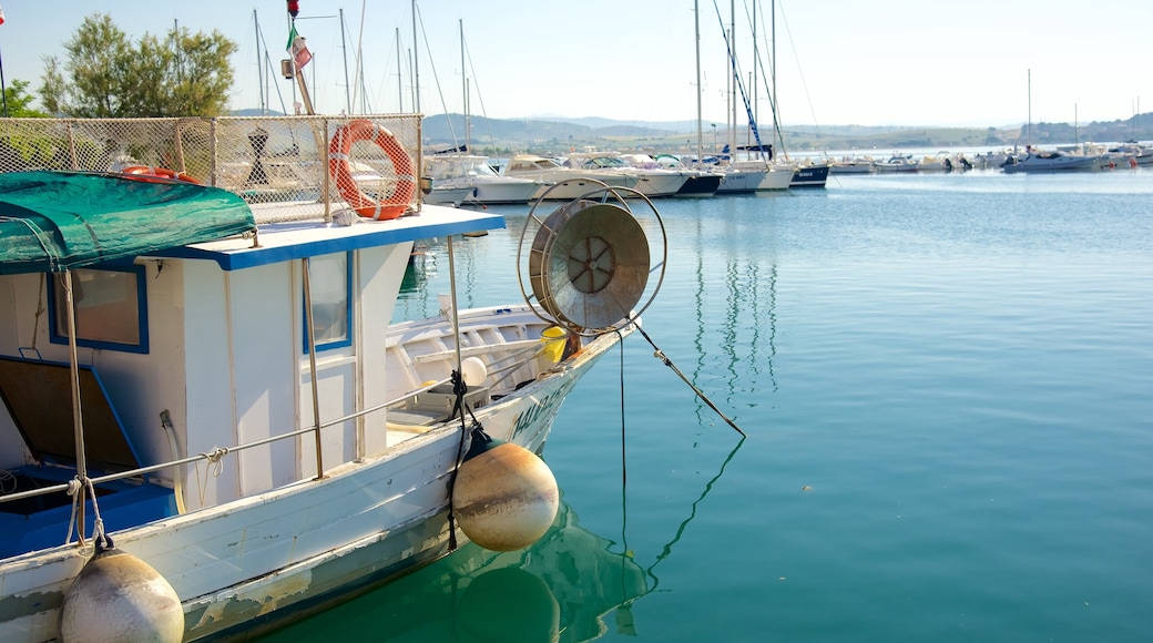 Talamone showing a marina and boating