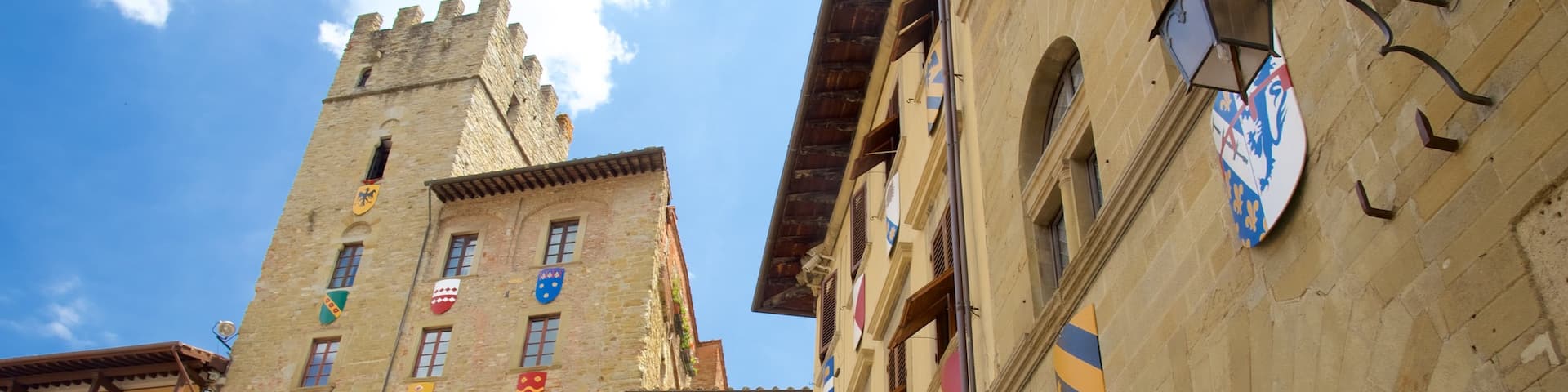 Piazza Grande montrant architecture patrimoniale et signalisation
