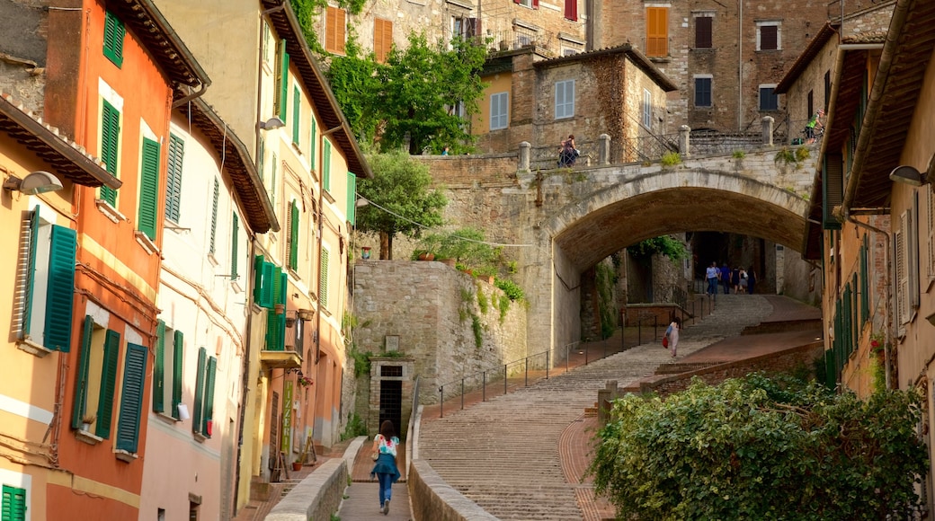 Roman Aqueduct showing a small town or village and street scenes