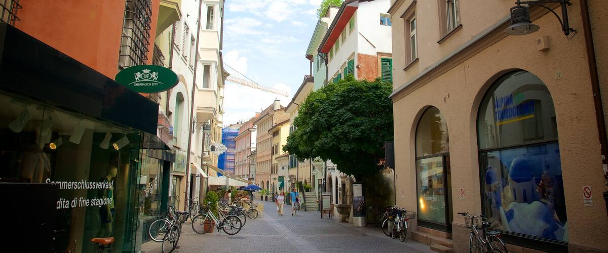 Bolzano showing street scenes and cycling