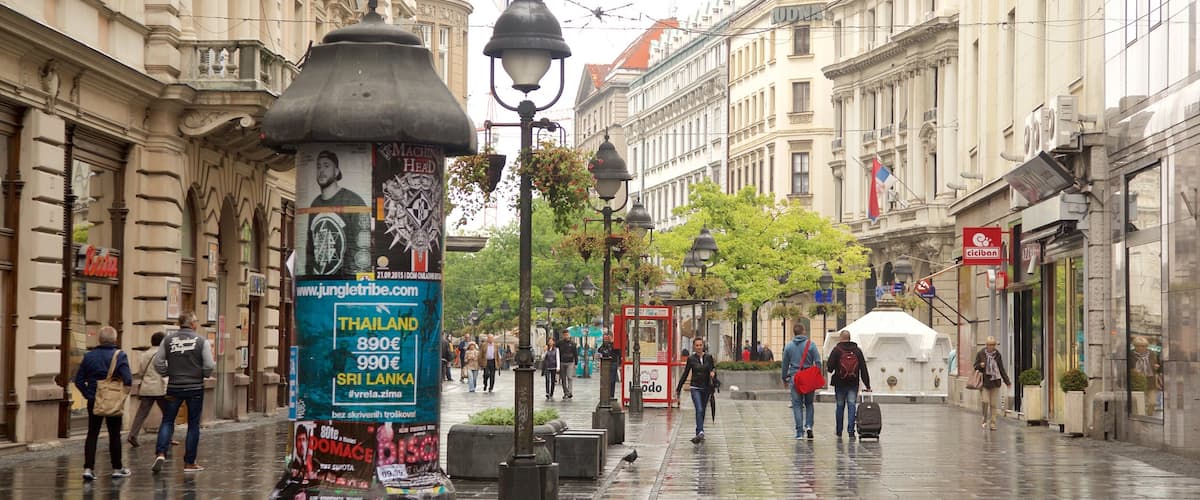 Knez Mihailova Street featuring a city, central business district and street scenes