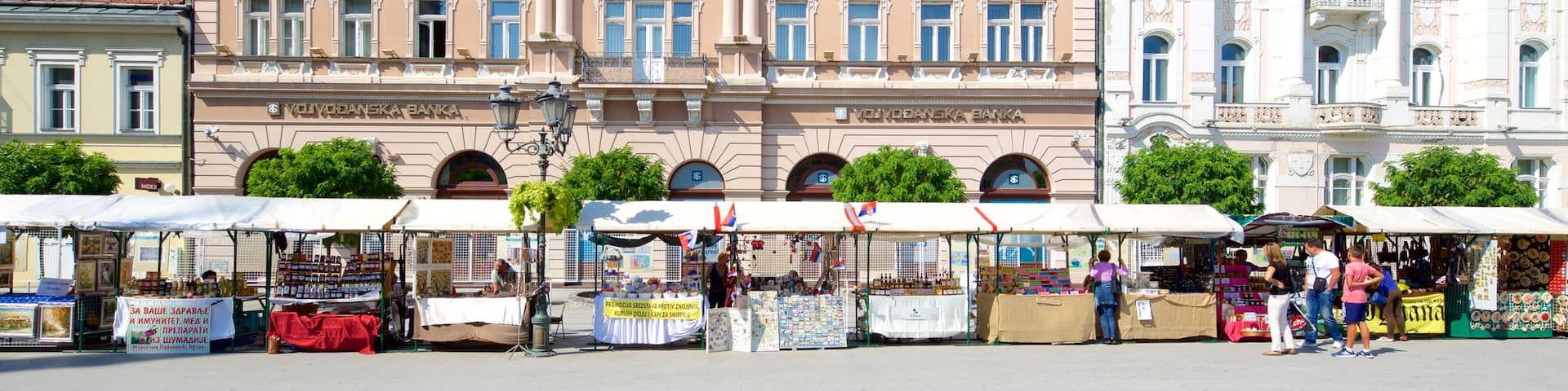 Novi Sad showing heritage architecture, markets and street scenes