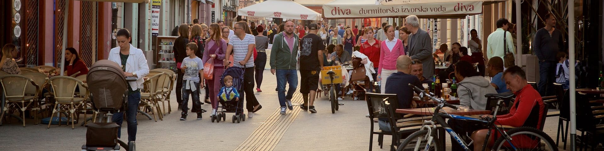 Novi Sad showing a city, outdoor eating and cafe lifestyle