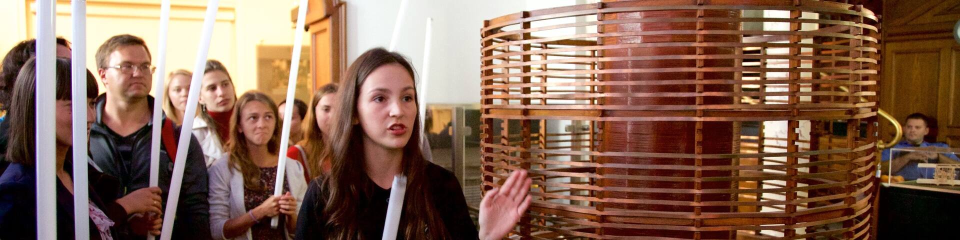 Nikola Tesla Museum as well as a small group of people