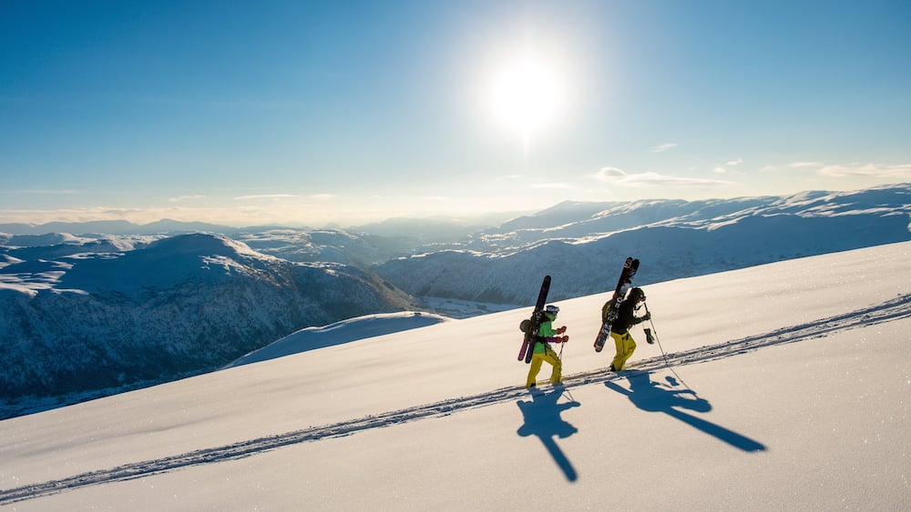 Myrkdalen which includes landscape views, mountains and snow