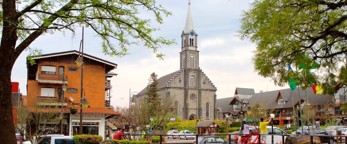 Plaza Nicoletti mostrando una ciudad, un estanque y una iglesia o catedral