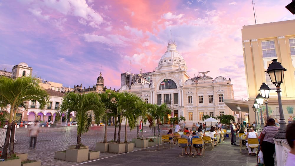 Salvador featuring an administrative building, a square or plaza and outdoor eating