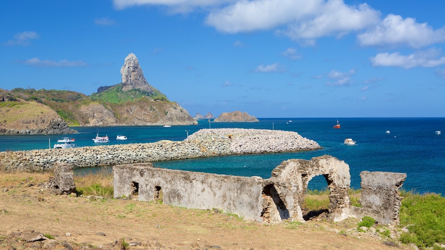 Santo Antonio Fort Ruins featuring general coastal views and a ruin