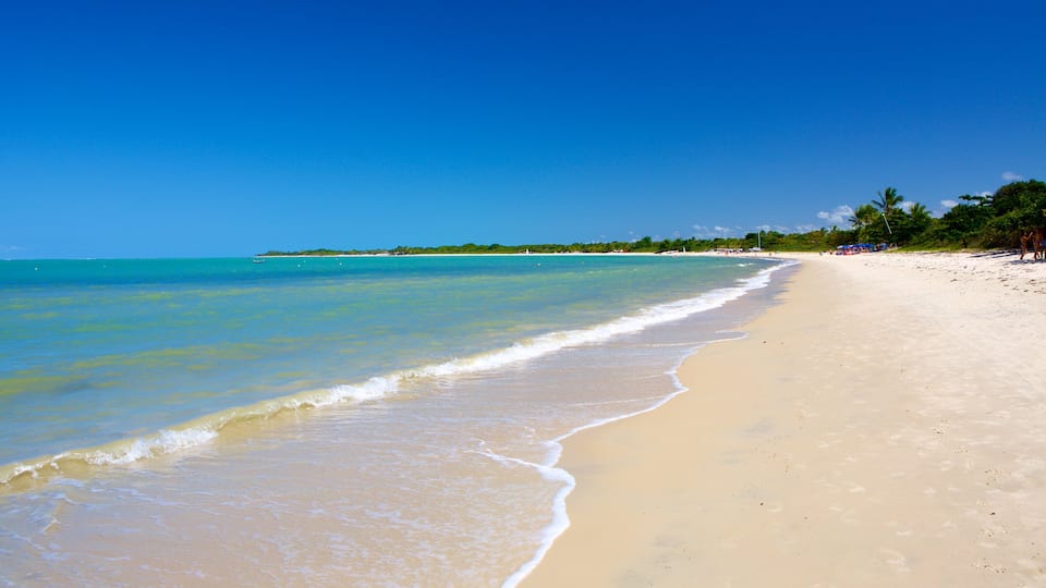 Praia do Muta toont algemene kustgezichten en een zandstrand