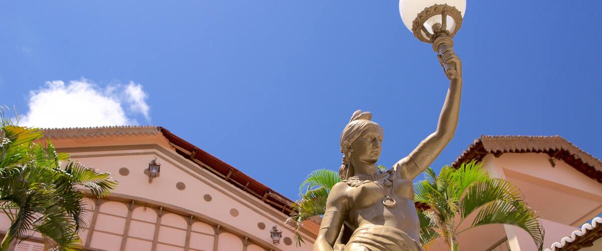 Alberto Maranhao Theater which includes a statue or sculpture