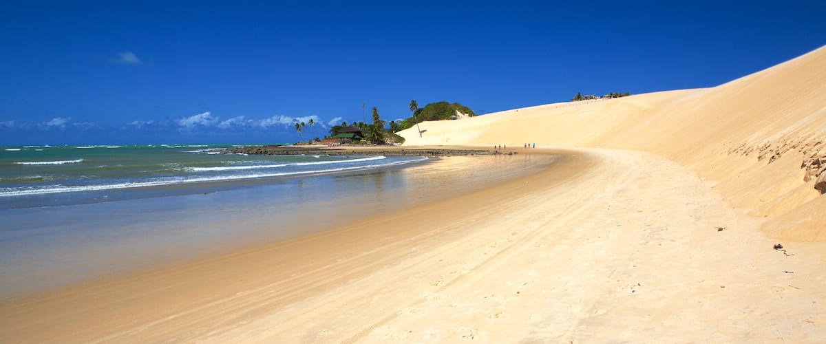 Genipabu Beach showing general coastal views and a beach