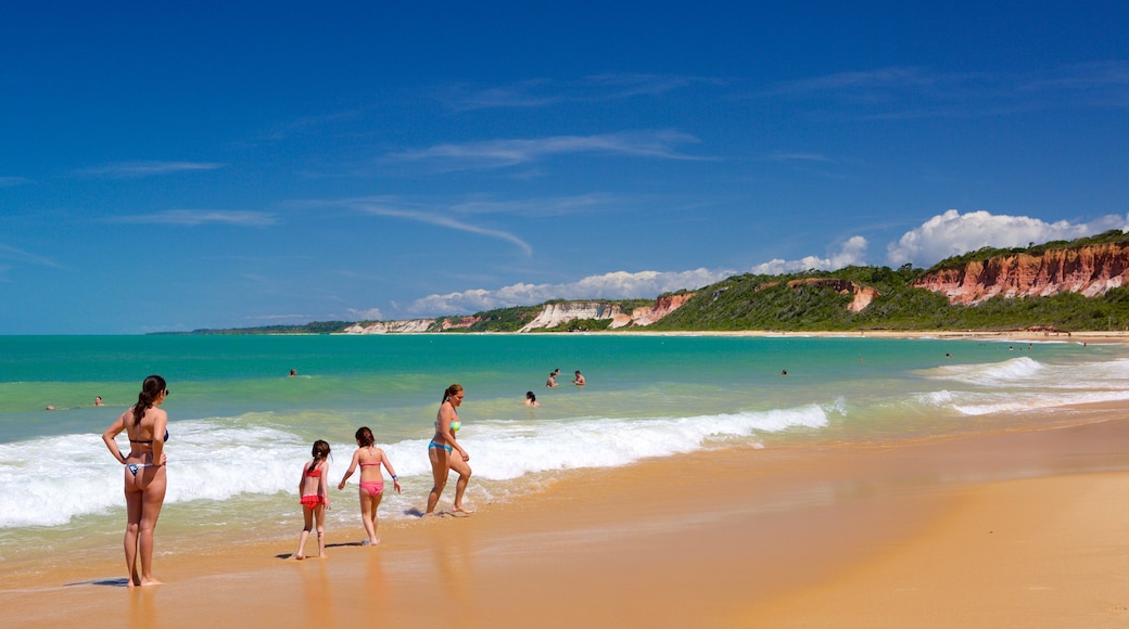 Praia de Pitinga caracterizando paisagens litorâneas, natação e uma praia