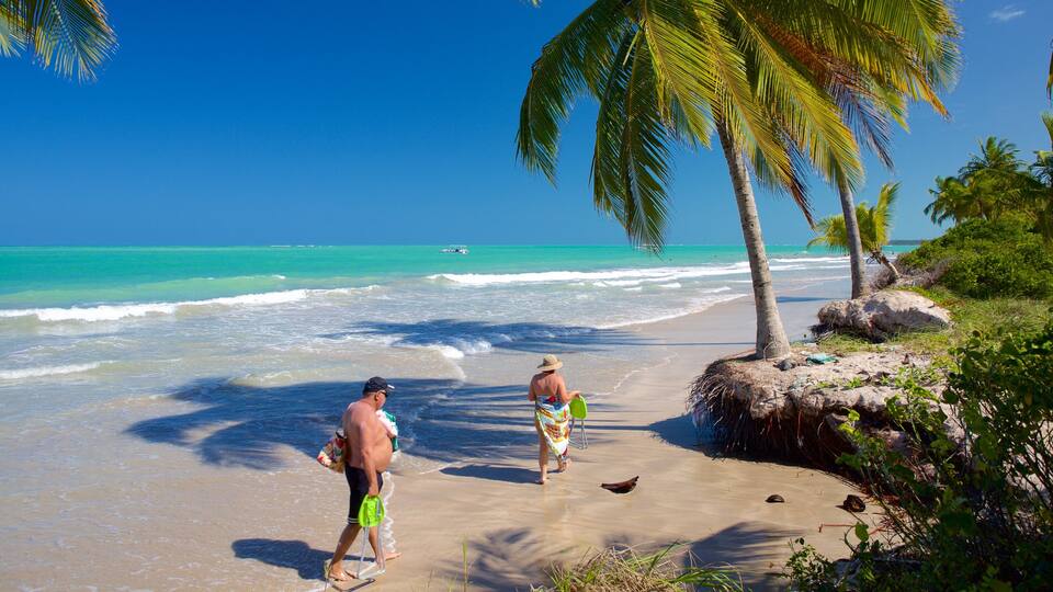 Plage de Ipioca qui includes plage de sable, vagues et baignade