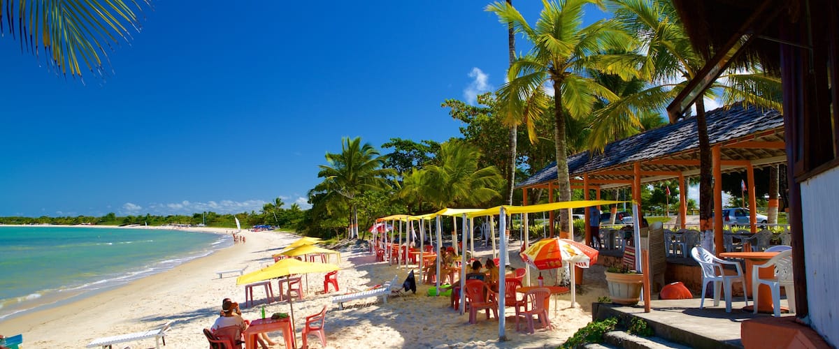 Muta Beach featuring a sandy beach, general coastal views and outdoor eating