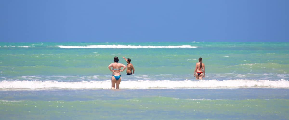 Paripueira Beach showing general coastal views, surf and swimming