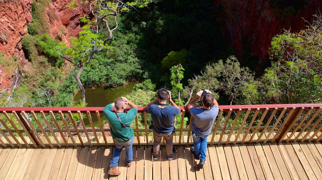 Bonito which includes a lake or waterhole and views as well as a small group of people